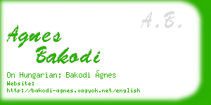 agnes bakodi business card